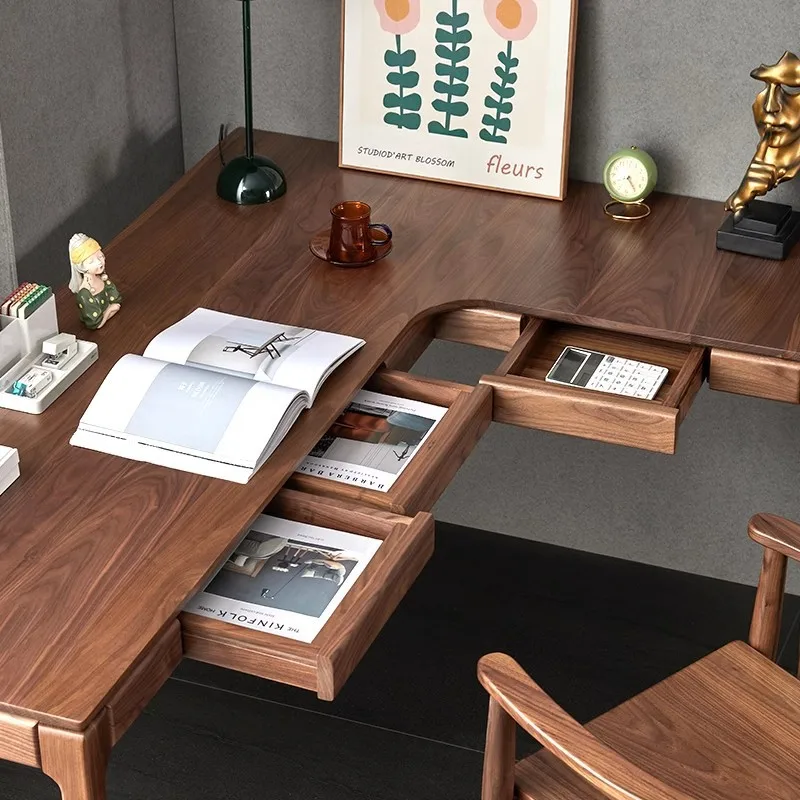 Desk home solid wood corner corner L-shaped bedroom study office small apartment work desktop computer big desk