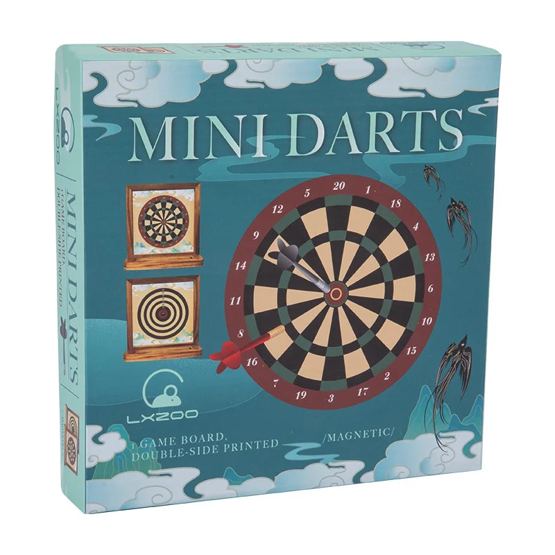 Wooden Double-sided Magnetic Dart Board Hand Eye Coordination Set Tabletop Game Wooden Toy Parent-child Interaction