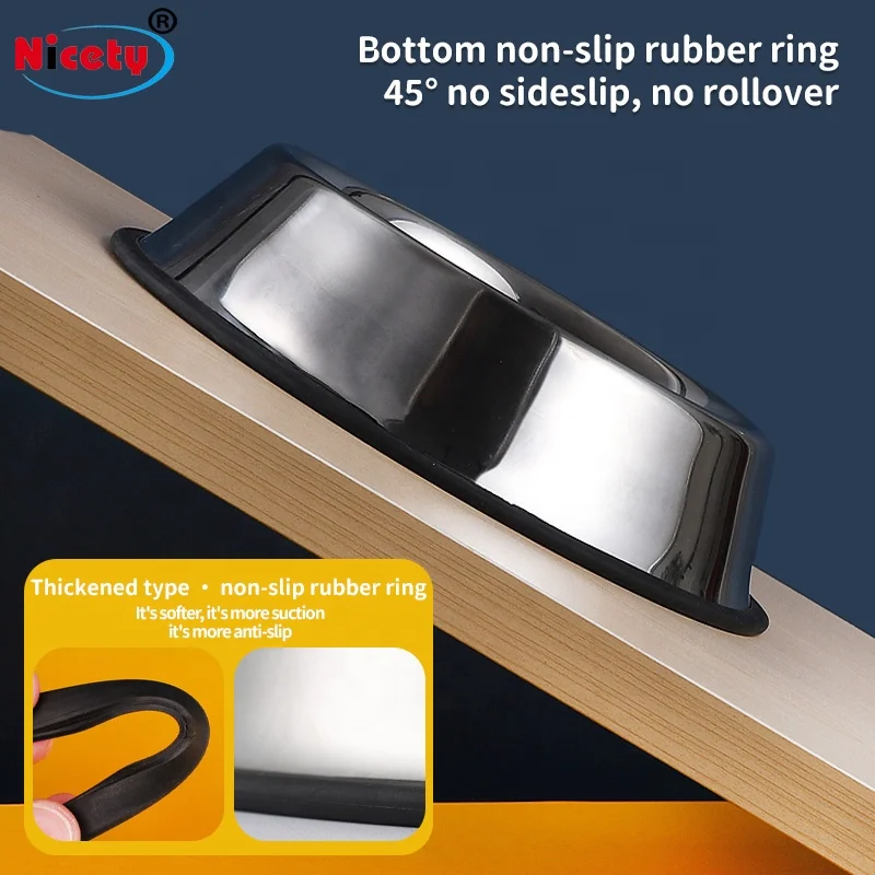 Stainless steel 201 pet bowl for cat dog custom logo eco-friendly stainless steel dog feeders with rubber base