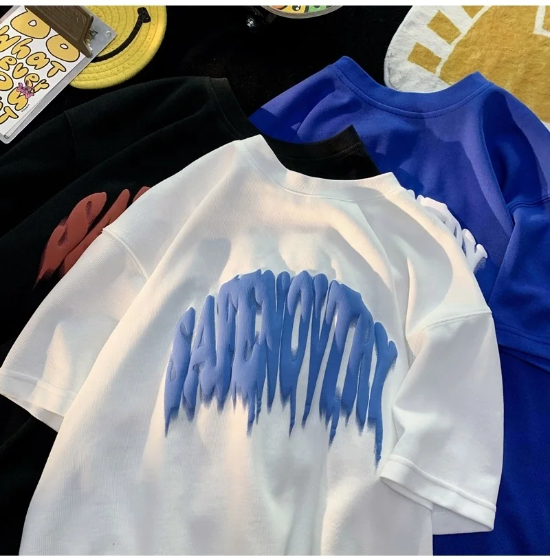 3d puff print manufacturer high quality t shirts pour hommes 300gsm 100% cotton men oversized heavyweight t-shirt