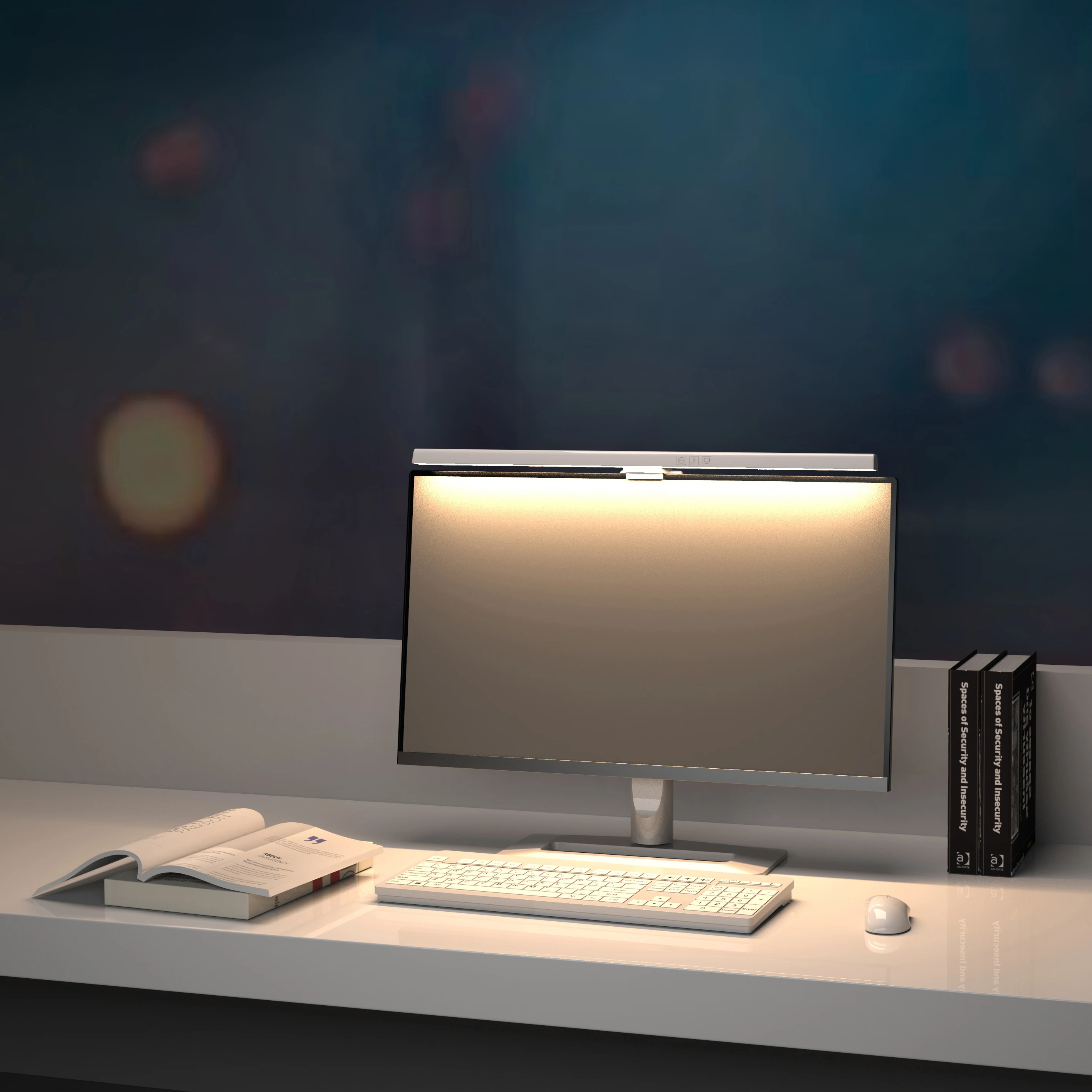 Touch Control Screen Monitor Light 3 Lighting Colors Laptop Computer Screen Desk Lamp with Timing