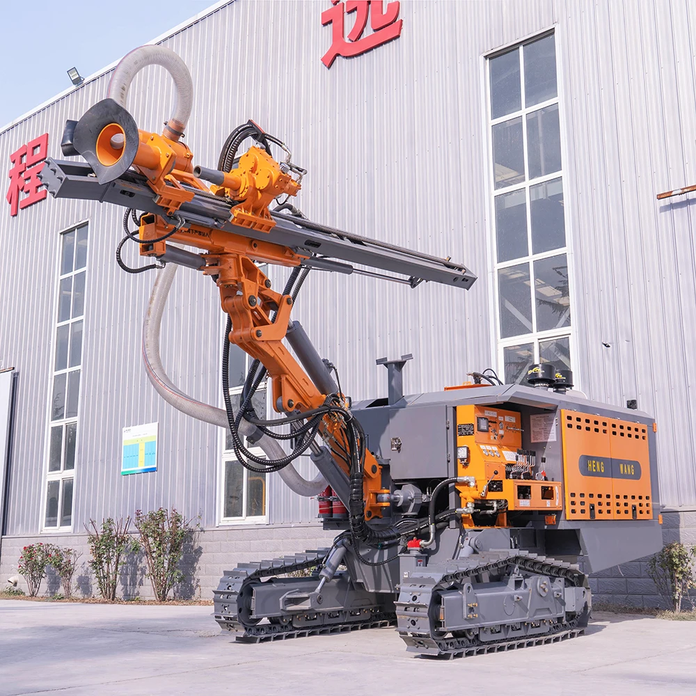 hengwang Crawler DTH integrated dth drilling rig Open Mountain blast hole drilling machine