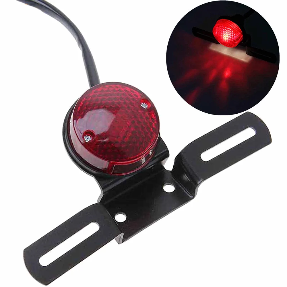 Retro Motorcycle Tail Light Moto Rear Indicator License Plate Bracket Motorbike Brake Light for Harley Chopper  Honda