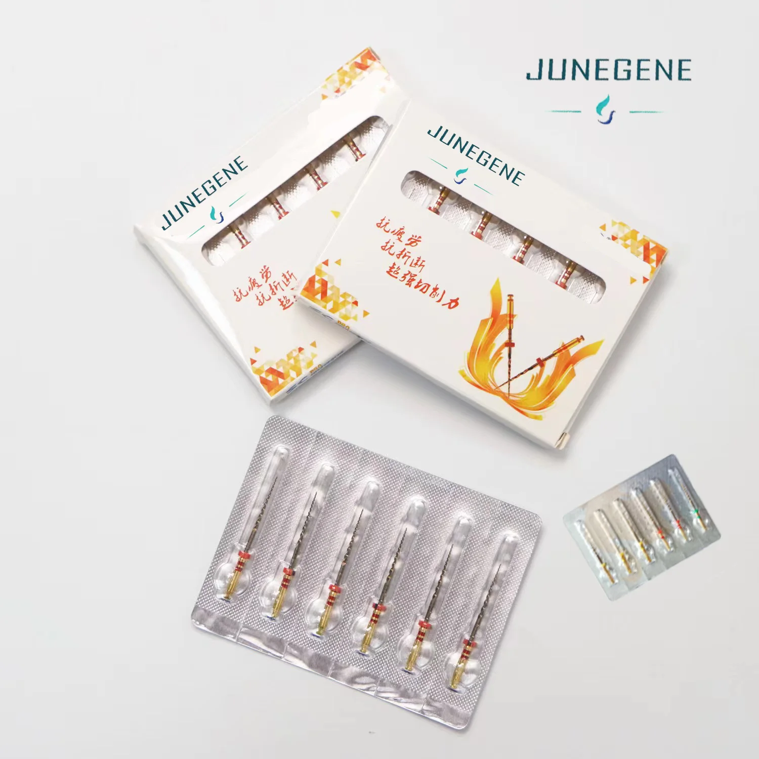 Neutral dental machine with large tapered gold reamer pin nickel-titanium root canal file with heat activated file dental tools