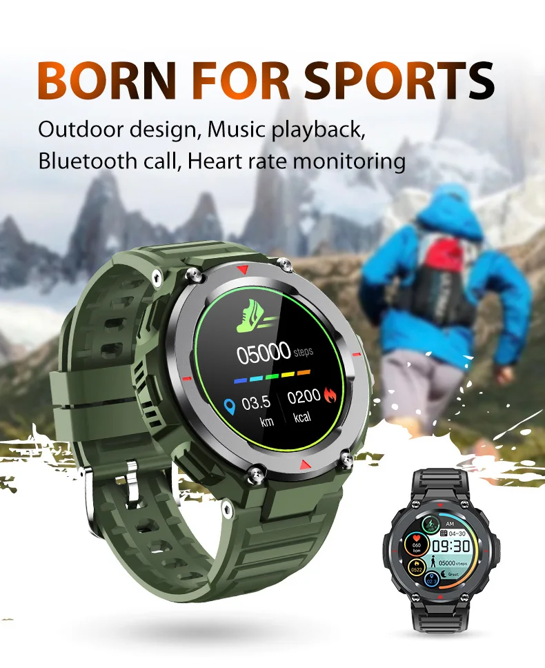 2021 New Arrival Fashion Sports Smartwatch S25 IP67 Waterproof Heart Rate Smart watch For Android IOS Mobile Phone