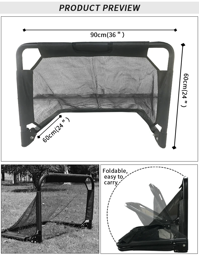 Folding Pop Up Portable Soccer Goal Post With Net For Kids Children Football Training