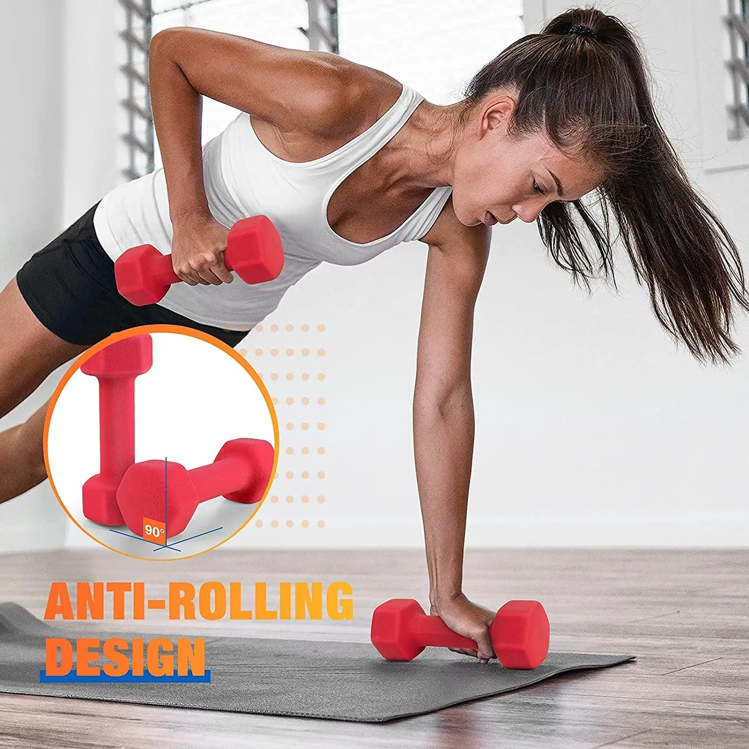 Gym Equipment Dumbbell Set 50kg 60kg 100kg 20kg 15kg 10kg Home Weight Hex Pink Dumbbell Set with Rack