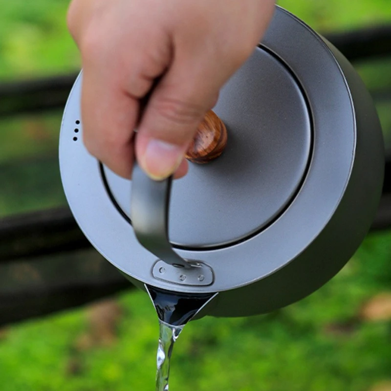 Outdoor camping home multi color pure titanium kettle