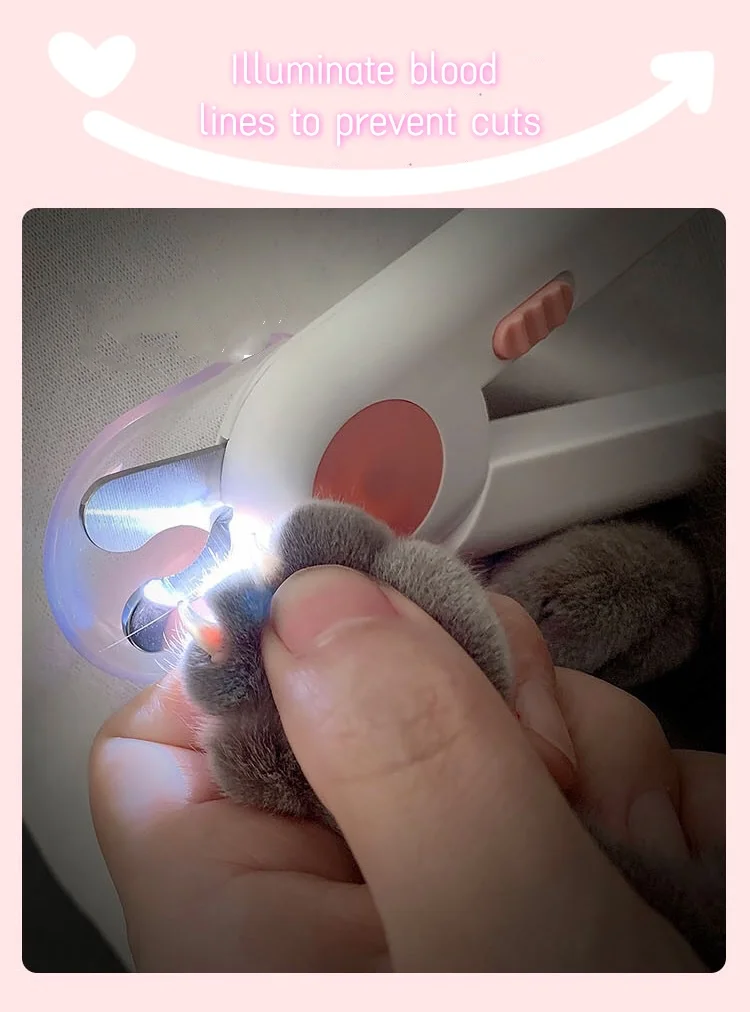 Splash proof grooming trimmer pet dog cat led nail scissors cutter with 3 battery