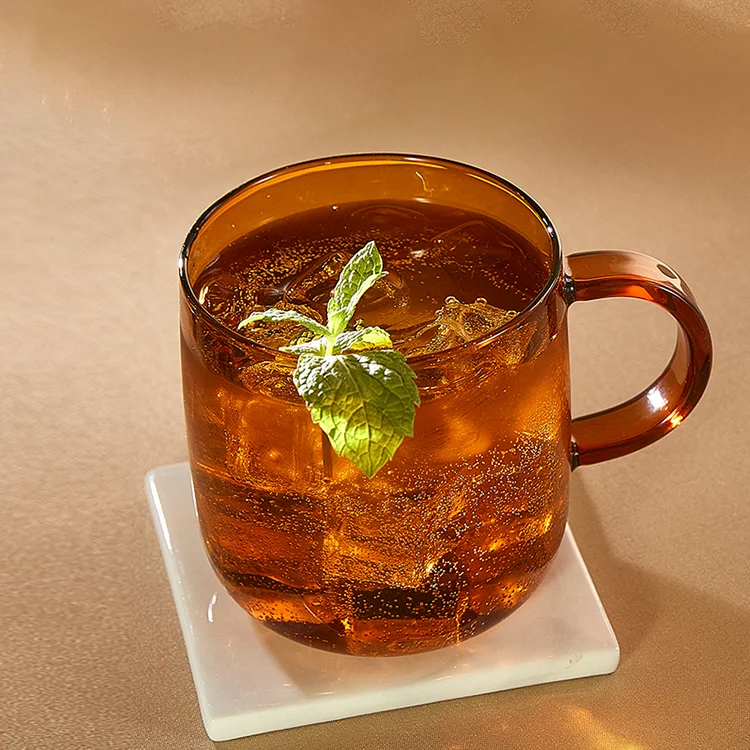 Coffee Mugs Single Wall Glass Sublimation 12Oz Milk Glass Mug Clear Cups With Handle Heat-Resistant Glass Cups