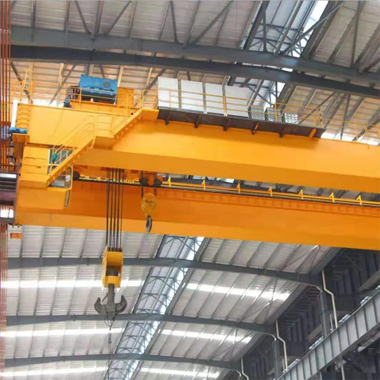 Heavy type 125 32 ton roof traveling double girder magnet cast overhead crane price with hook