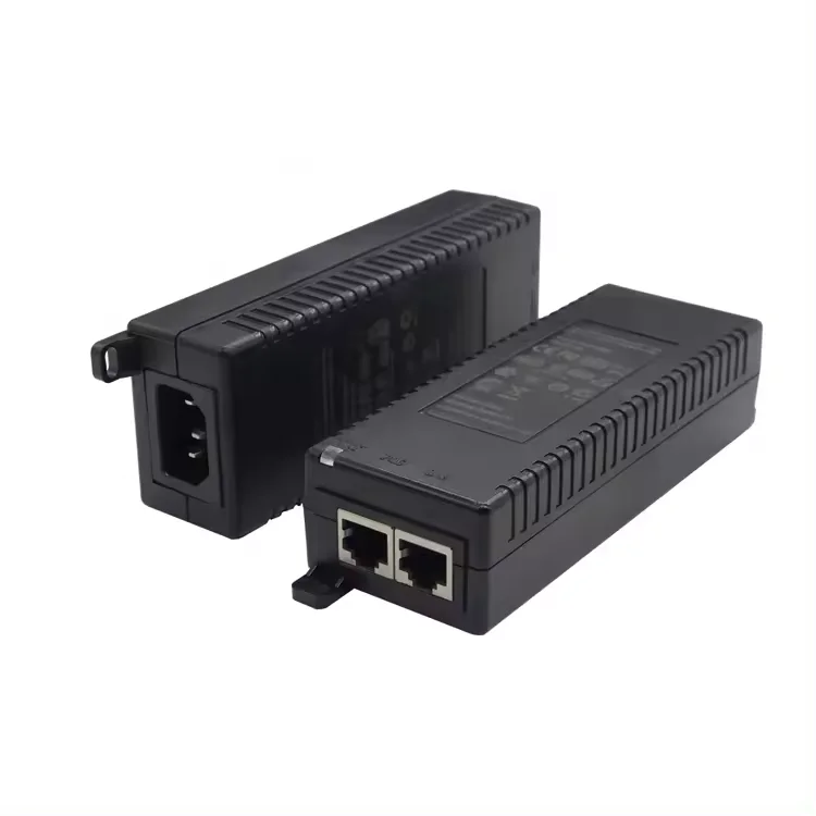 2 Port Ethernet Injector Power Supply Adapter for CCTV IP Camera 1000Mbps Gigabit 60W POE Injector Adapter Switch