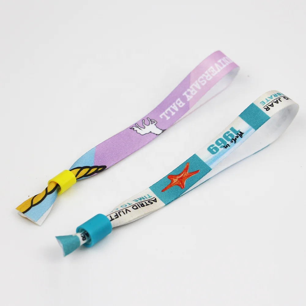 
2021 Your logo printing Event & Party satin polyester wristbands 