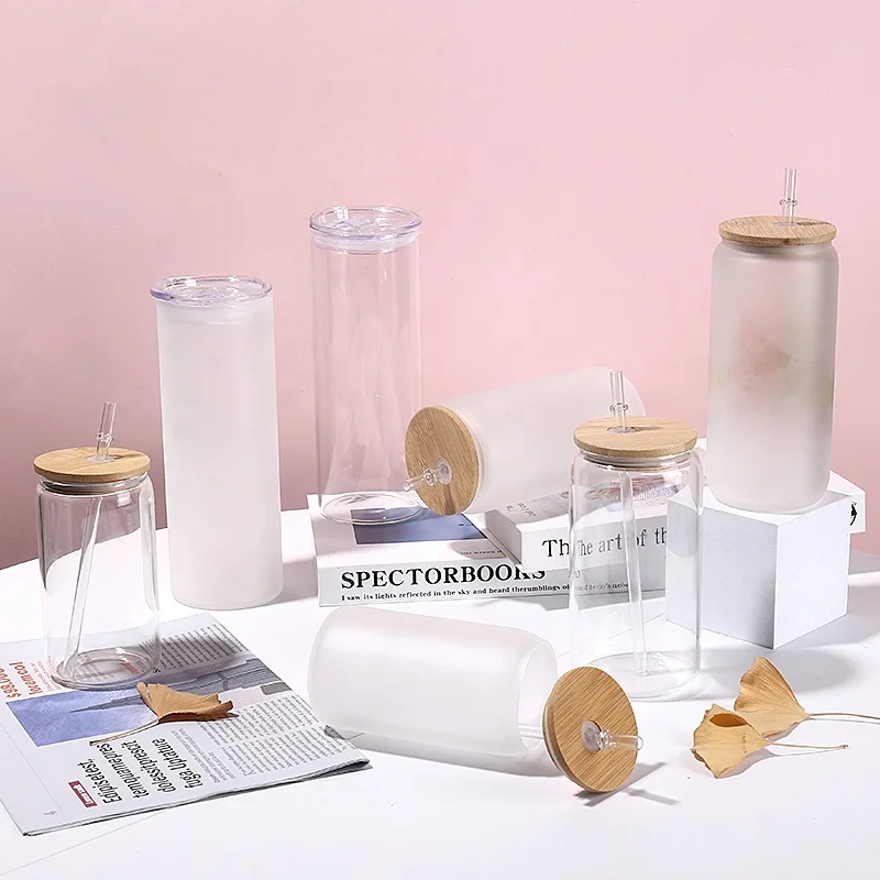 Sublimation blank coke glasses mug tumbler cola bottle soda shape 16oz beer  glass can