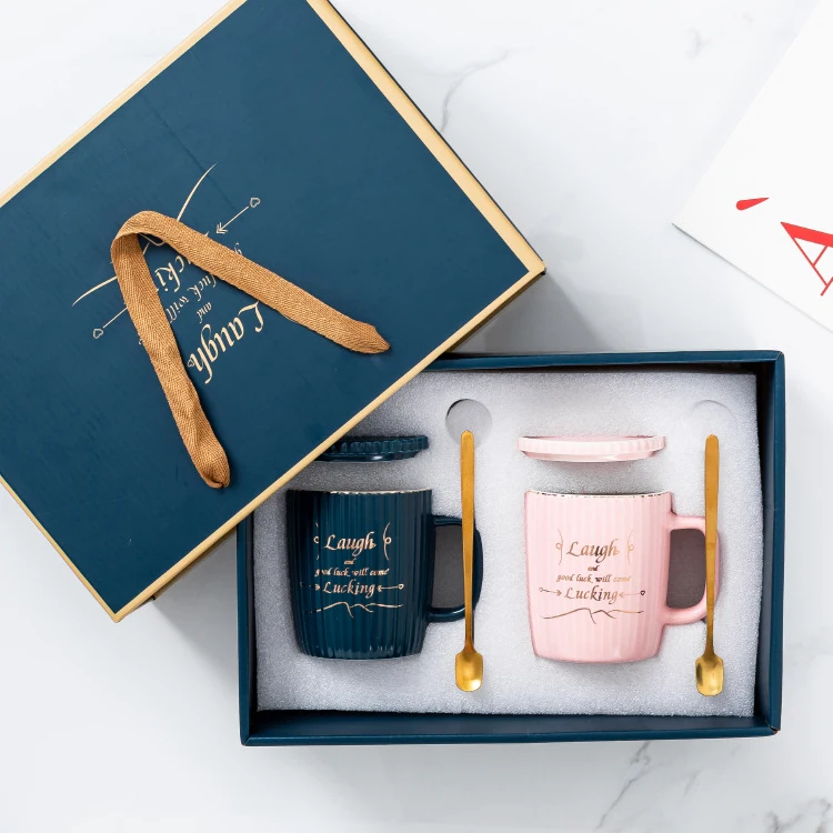 Wholesale Christmas Day Lovers Porcelain Tea Cup Custom Logo Gold Rim Embossed Creative Ceramic Coffee Mug With Gift Box