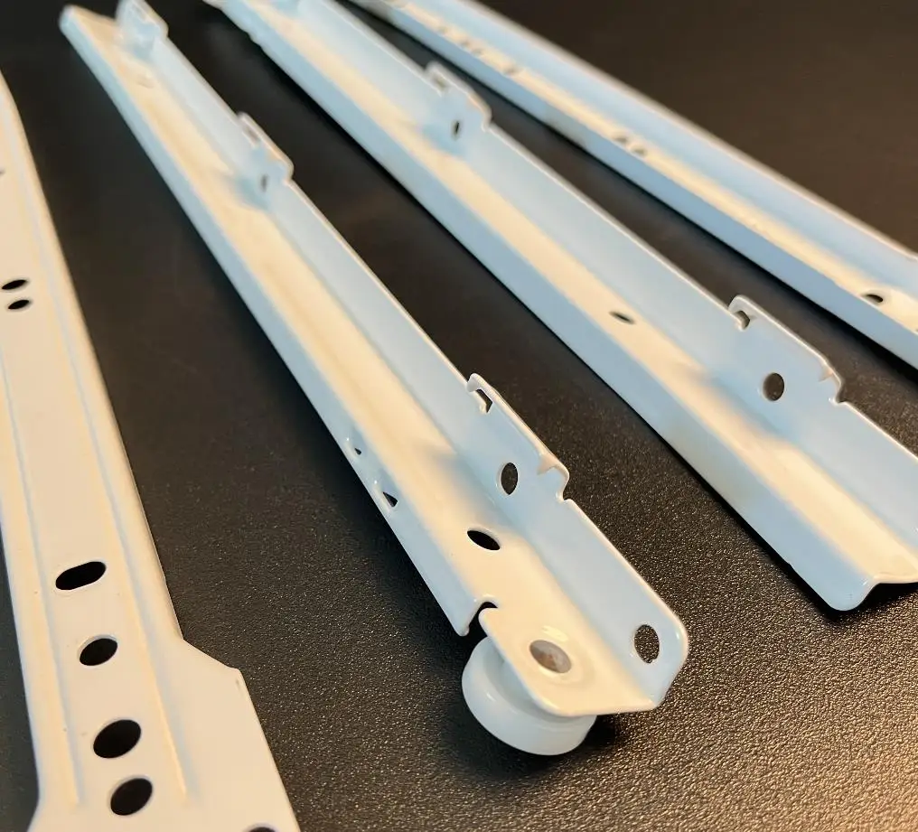 250mm-600mm white color powder coating south American type drawer slider rail European style drawer slide