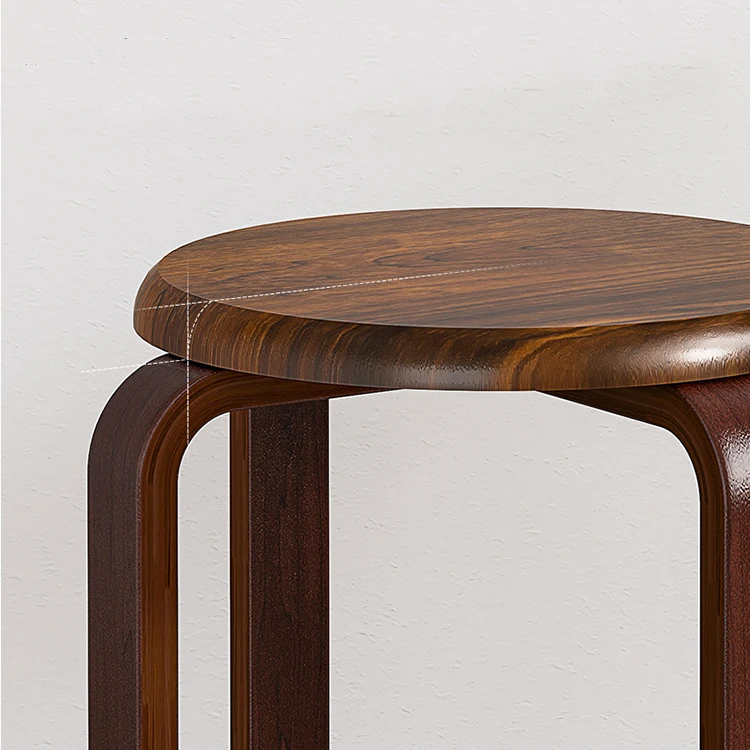 Nordic solid wood dining chair family simple modern economical dining chair small round stool