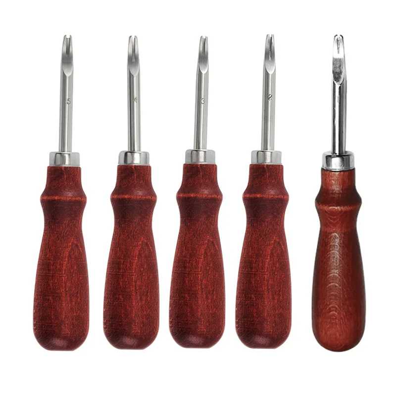 professional DIY Leather Craft 5pcs beech wood Edge Leather Burnisher Tool leather edge beveler