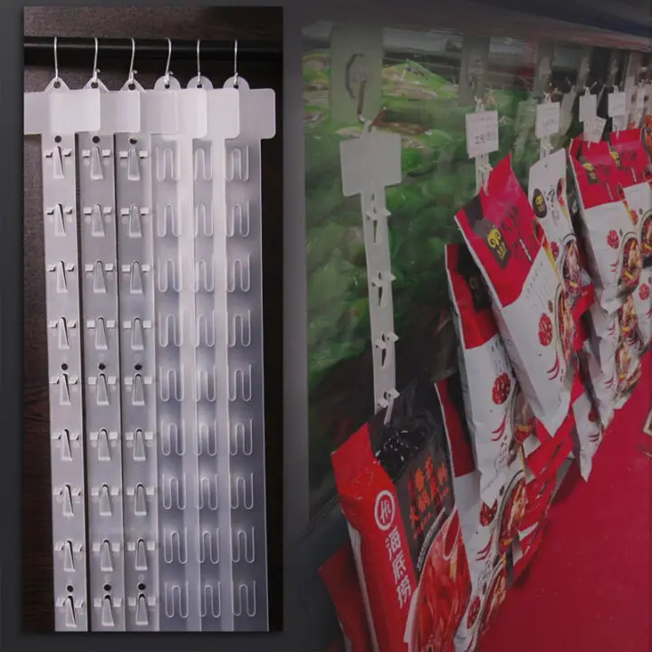 Factory direct stand Clip Strips with Hooks Hanging Plastic display Clip strip Display Rack