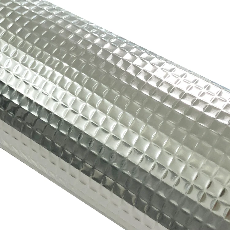 excellent thermal insulation material  5*5 embossed aluminum foil AL PET for rubber foam