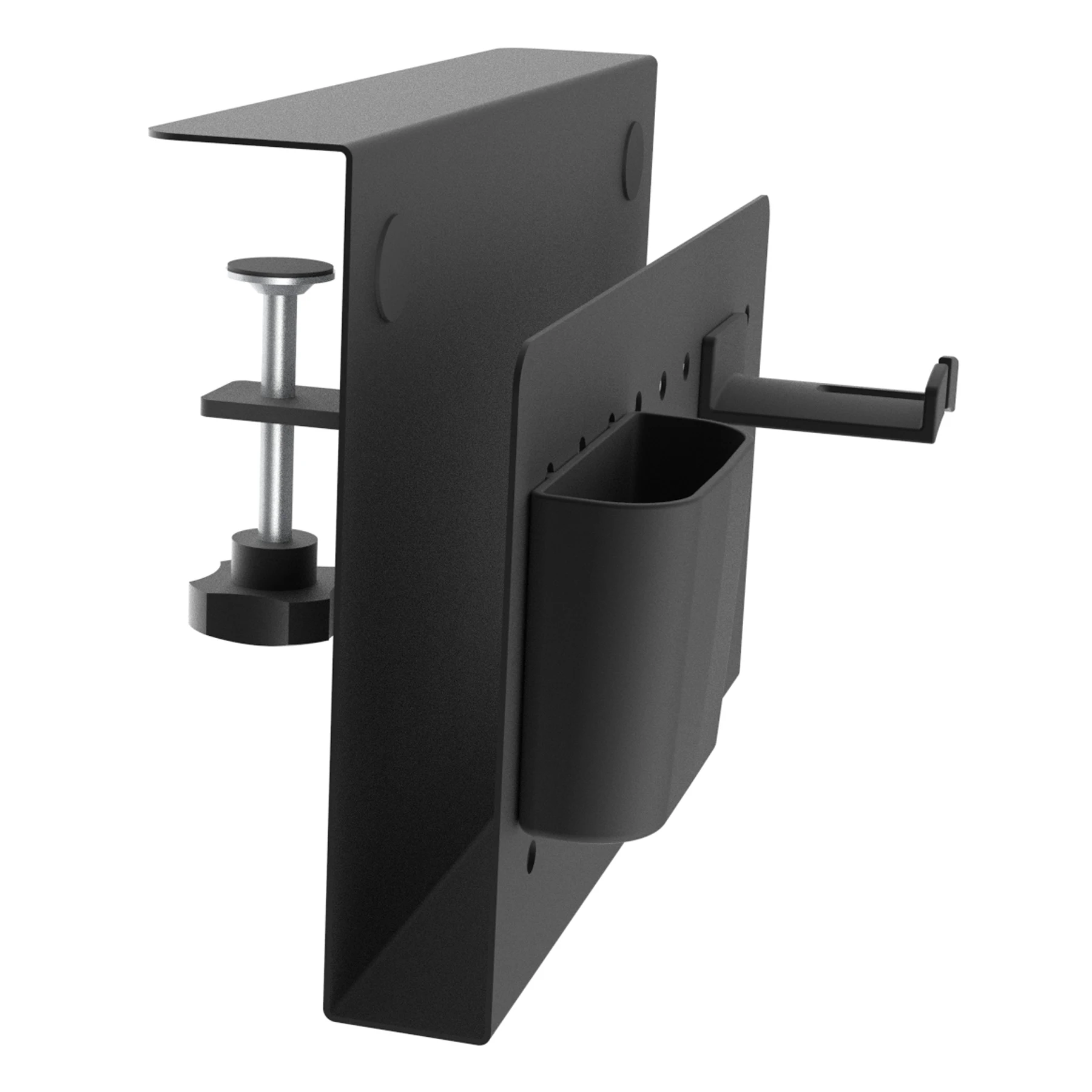 CHICON No-Drill Metal Desk Side Storage Organizer Set Laptop Holder Pen Holder Cable Hook Headphone Hook Pin Magnet Wire Jewelry