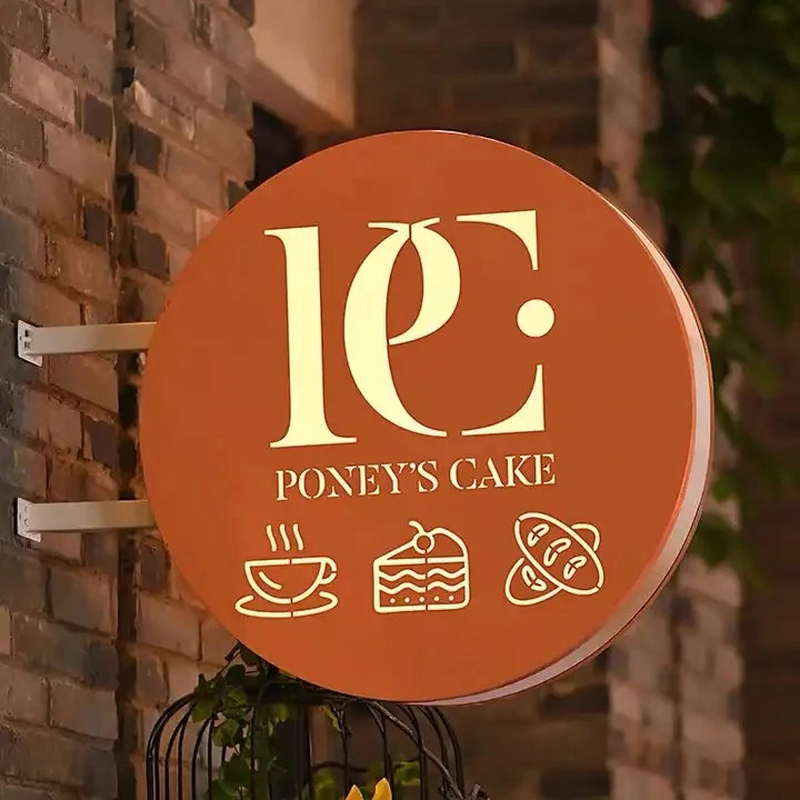 Wall mount rotating sign Led plastic 50cm double side mould-projection famous beer pub signage light box