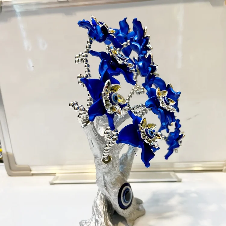 New Custom Fake Christmas Tree Of Life Blue Turkish Eye Decoration Ornaments Evil Eye Tree