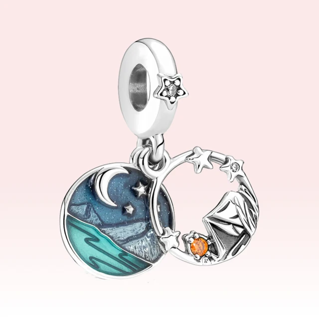2022 new 925 Silver Summer Blue Sea Life Octopus Turtle fruit Charm Fit Original European Bracelet & Necklace DIY Jewelry
