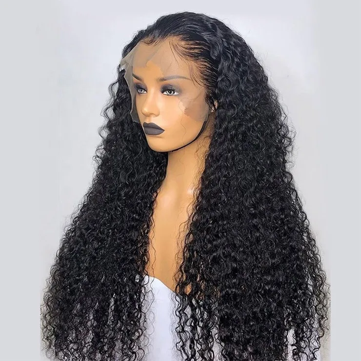 Wholesale Cheap Raw Indian Virgin Kinky Curly Human Hair Hd Lace Front Wig Natural Human Hair Transparent Lace Front Wig