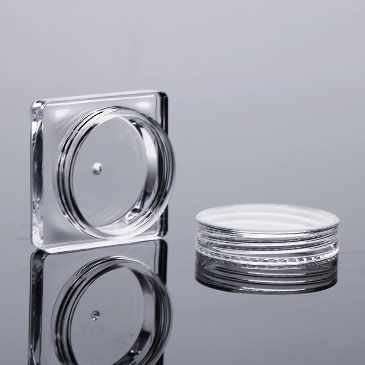 2g clear single eyeshadow empty container mini square color gel solid nail glue jar