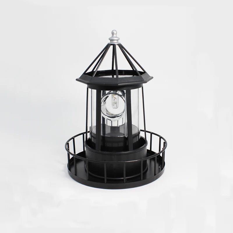 Solar Led Lighthouse Outdoor, Waterproof Solar Power Lighthouse, 360 Rotating Lamp Solar Light for Garden Decoration