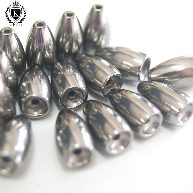 FW-FL-A008 environmental tungsten worm sinker 1/2oz 14g Flipping weight silver high polish Tungsten Fishing Weights