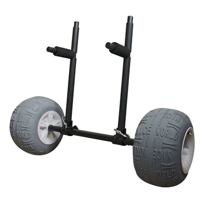 Universal Three Installation Ways Adjustable Kayak Canoe Paddle Board Cart Carrier Dolly Trolley with Beach Balloon Tires Wheels