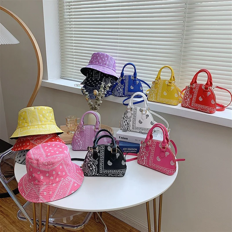  2021Luxury purse and hat set Designer print bucket hats ladies hand bags Shoulder paisley Bag Women purses handbags