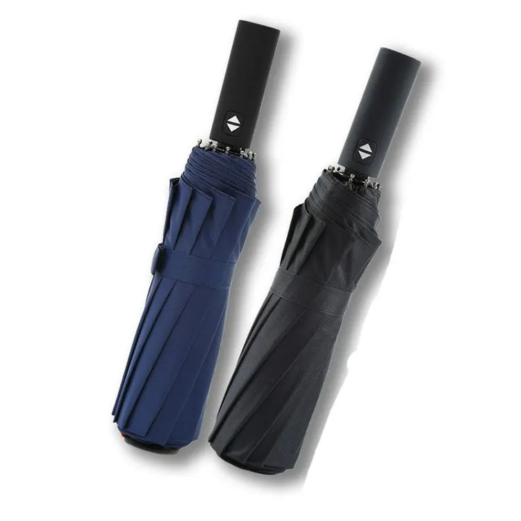 Лидер продаж зонт с тремя складками автоматический открытием и закрытием логотипом на заказ оптовая продажа для улицы защитой от ветра