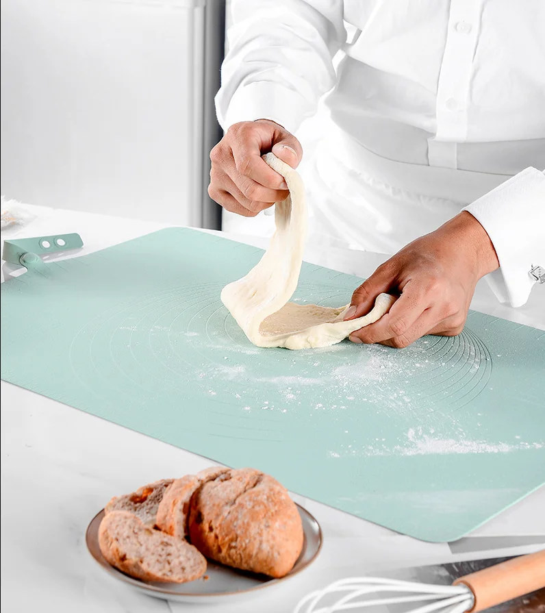 2021 New Launched Custom OEM Extra Large 60x40cm Non-slip Baking Silicone Pastry Mat with Embossed Measurement