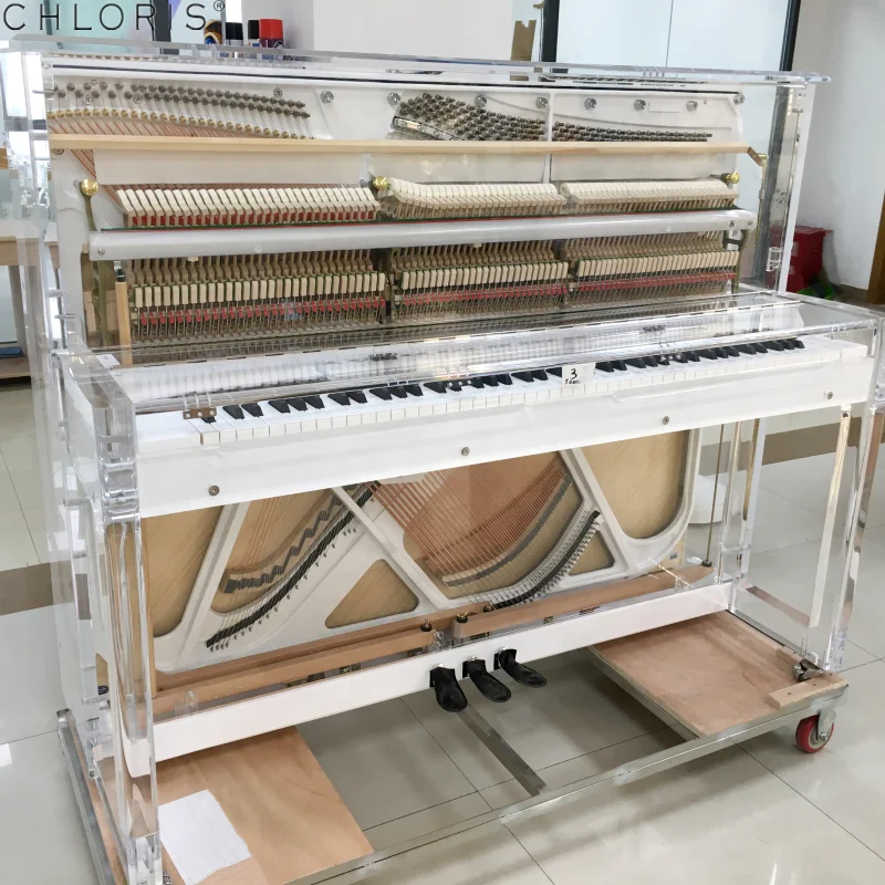 Acrylic Upright  Piano  HU-125A  with LED light Crystal Piano