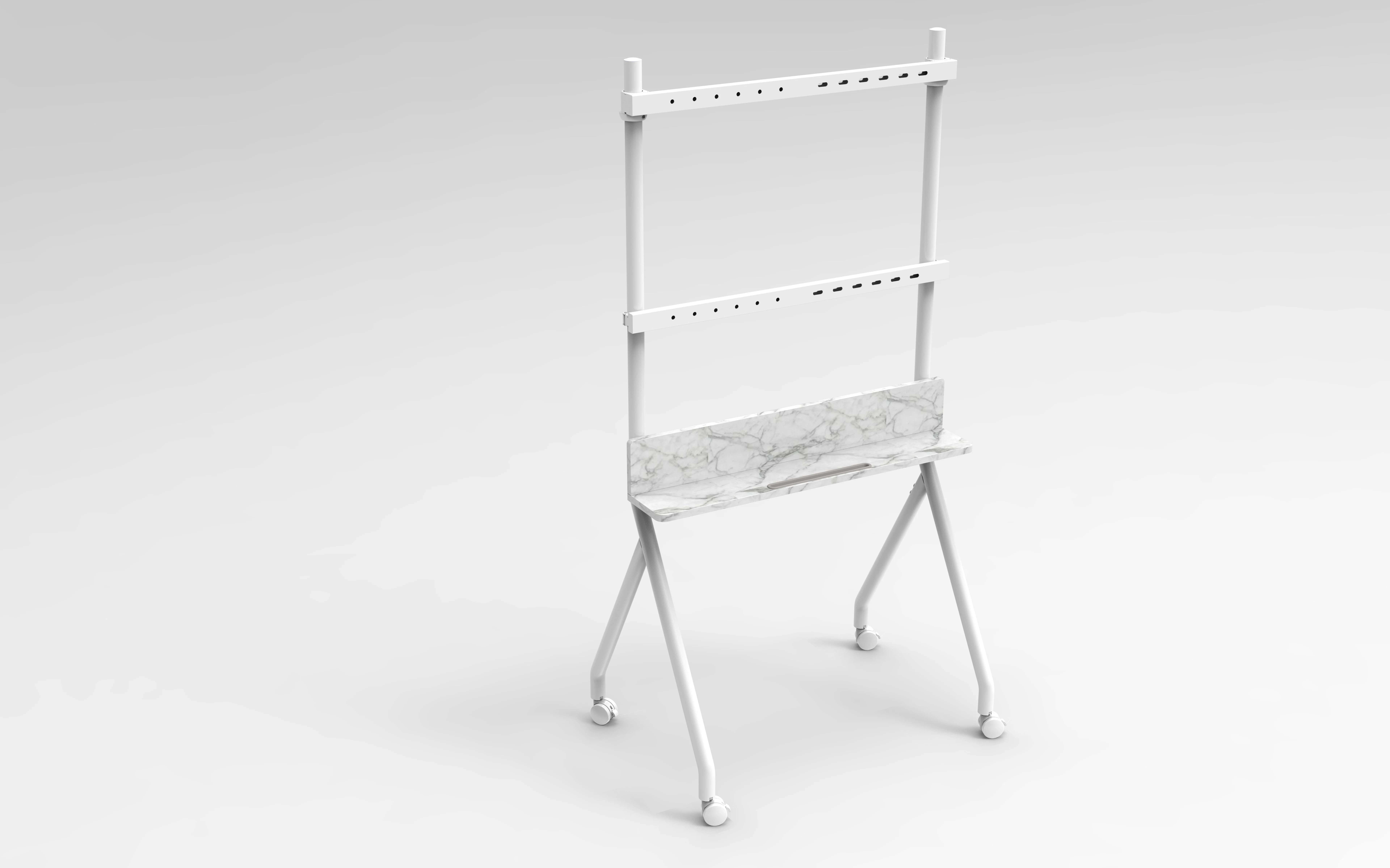 Factory Made Mobile Corner TV Stand 55-86inch Rolling TV Cart Floor Stand with Mount  Wooden Storage Shelves Collector Series