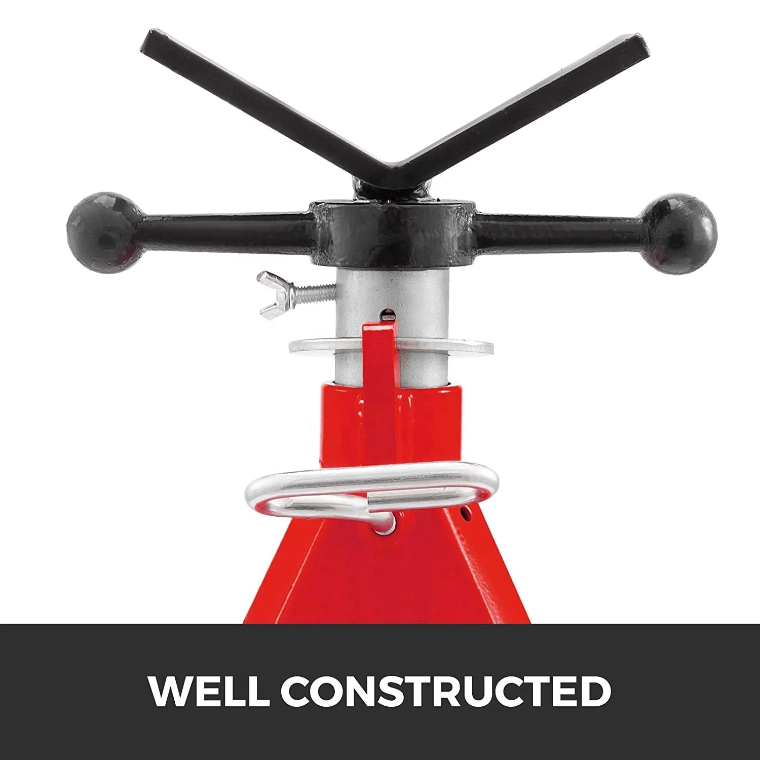 Adjustable 1.5Ton Pipe Jack Stand Pipe Supporting Stand with Transfer V-Head and Folding Legs