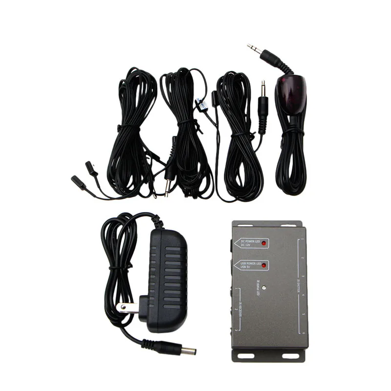 6 Emitters 1 Receiver Hidden IR Repeater Infrared Remote Extender System Kit
