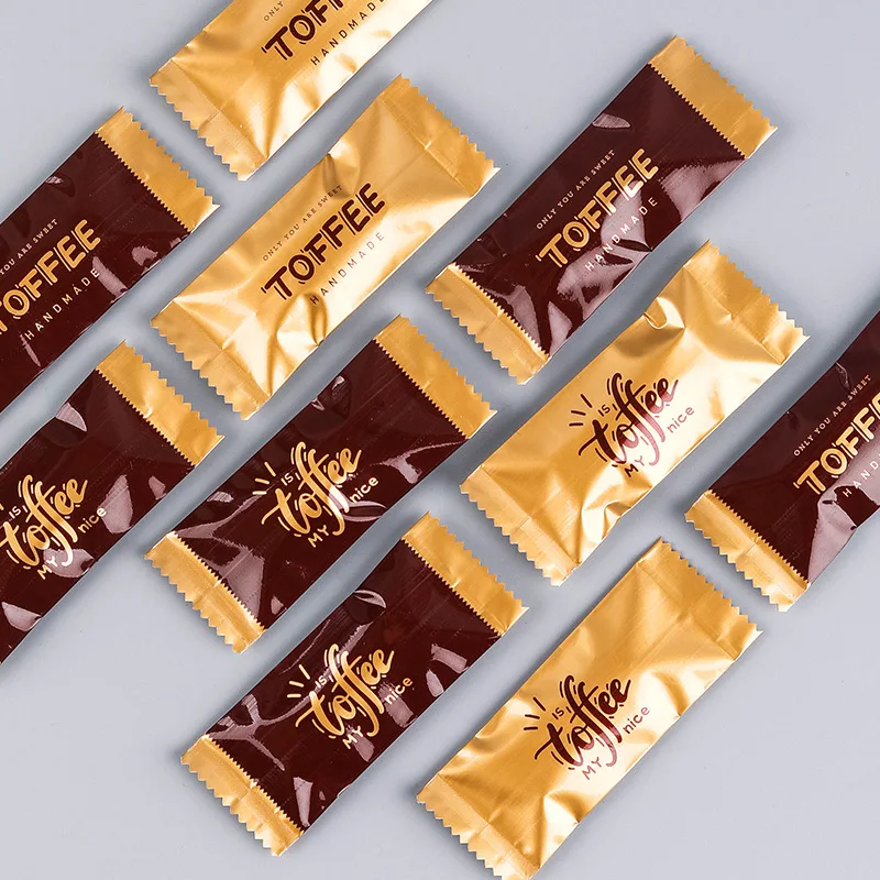 Customized Design Foil Empty Sealable Aluminium Powder Candy Print Heat Sticks Wrappers Nougat Individual Cookie Chocolate Bags