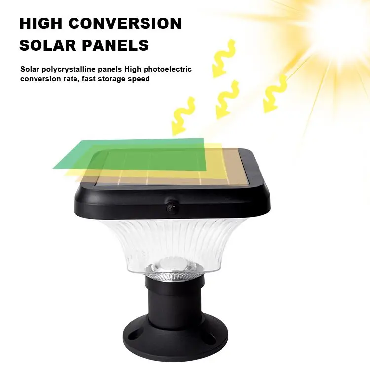 Outside Modern Luxury Home Decoration Garden Lights Black Metal Lawn Lamp