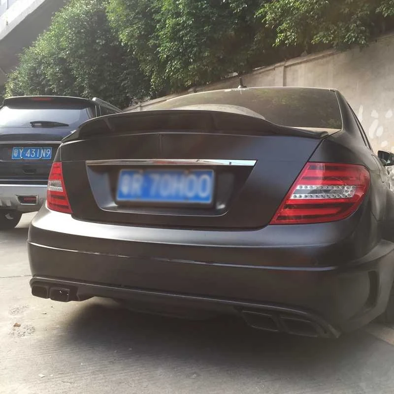 2007-2013 Car Exterior Parts C Class W204 R Style Rear Spoiler Couple Sedan For W Trunk
