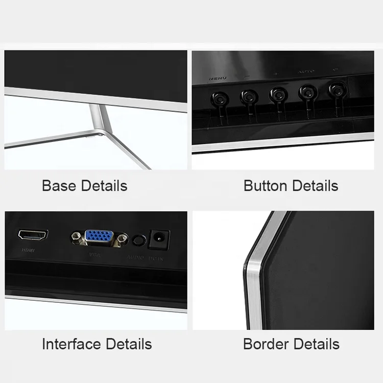 OEM Factory New 24inch Curved Computer Screen LCD 75HZ White/Black PC Monitor