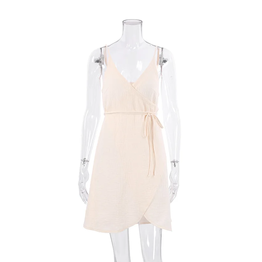 Women Sleep Dresses Manufacturer Muslin Camisole Spaghetti Strap Pajamas Nightgowns Gauze Cotton Wrap Maxi Dress Ladies Muslim