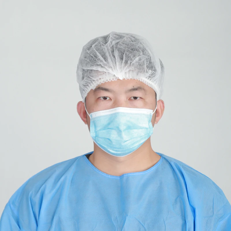 Hospital Bouffant Disposable non woven bouffant head cap Breathable Anti Dust Hair Net Cap PP Clip Caps Mop