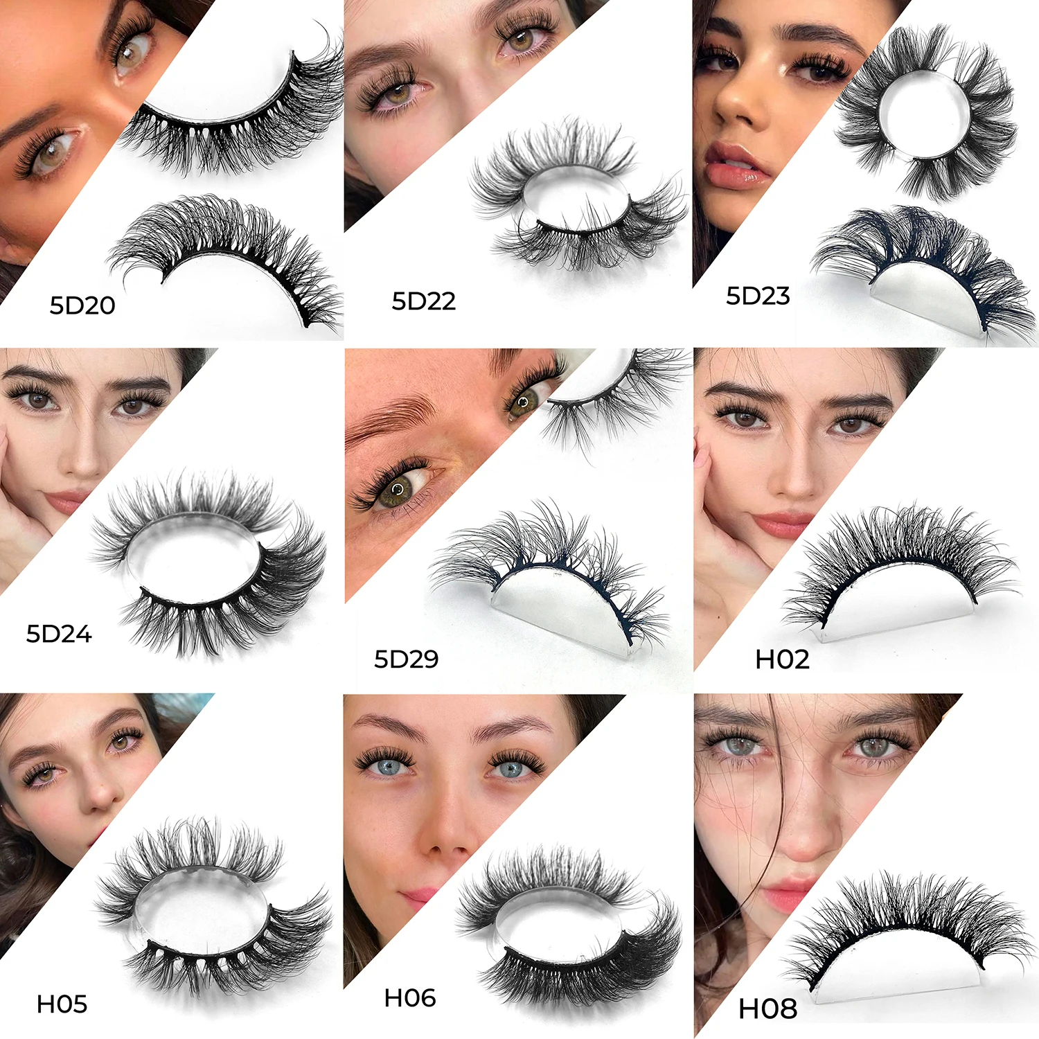 Create Your Own Lashes Brand Lash Boxes Custom Logo Full Strip Eyelashes Cat Eye Strip Lashes