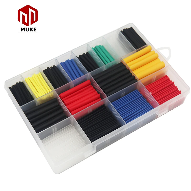 580pcs Heat Shrink Tubing 2:1 Electrical Wire Cable Wrap Assortment Electric Insulation Heat Shrink Tube Kit Gaine Thermoretract