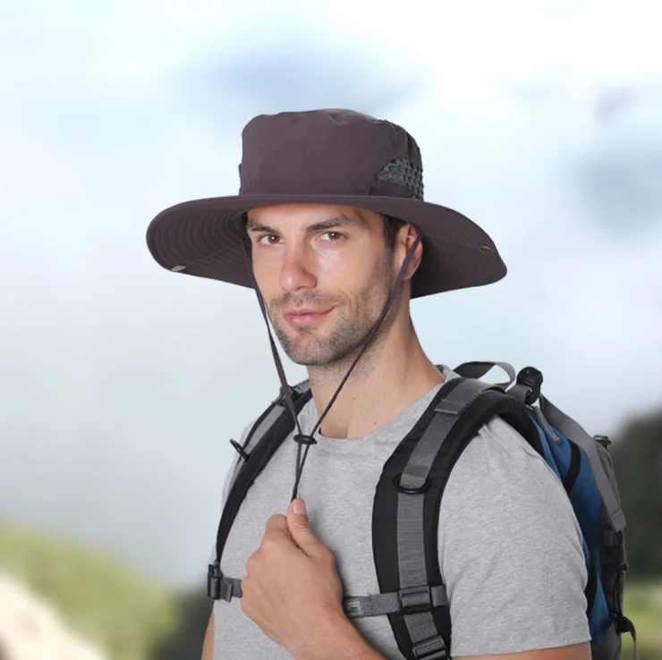 Agradecido пеший туризм шляпа сетки шляпа с широкими полями воздухопроницаемость на открытом воздухе солнцезащитные кепки с козырьком для Рыбацкая шляпа