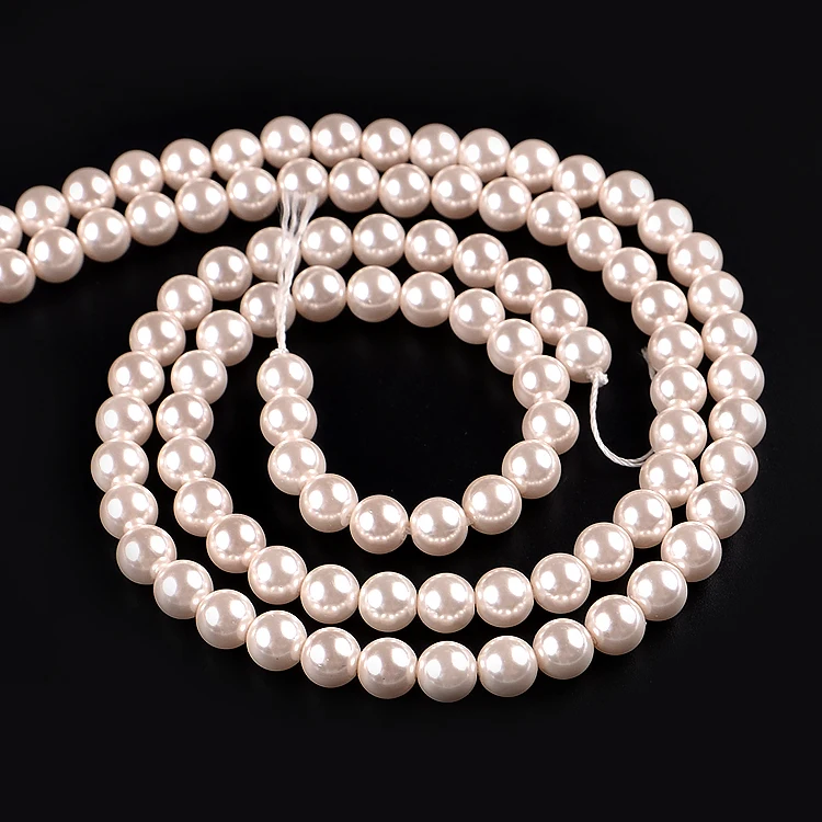 Loose Round Pearl Beads for Rosary Making, Glass Pearls Loose Beads